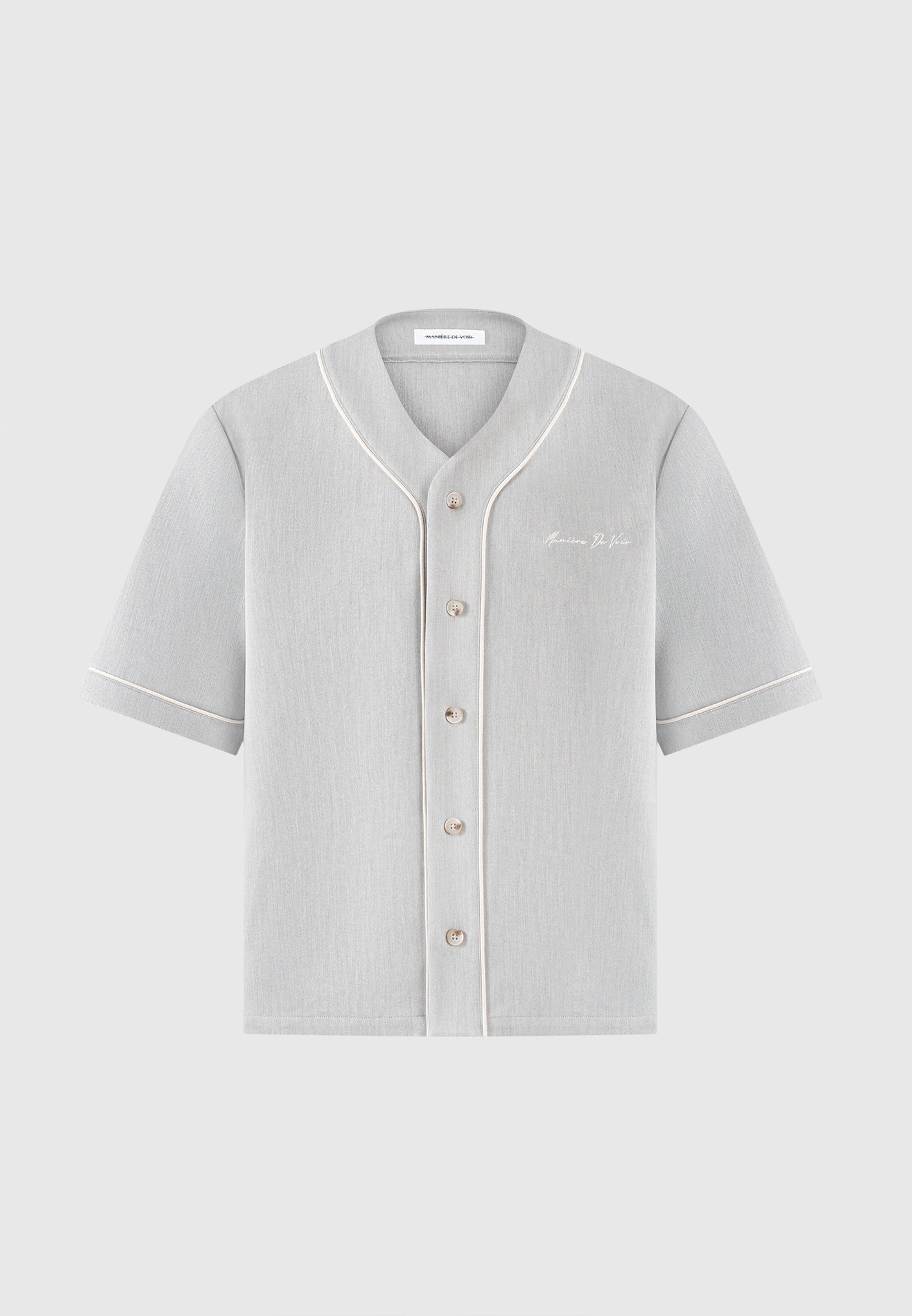 Signature Boxy Baseball Shirt - Grey