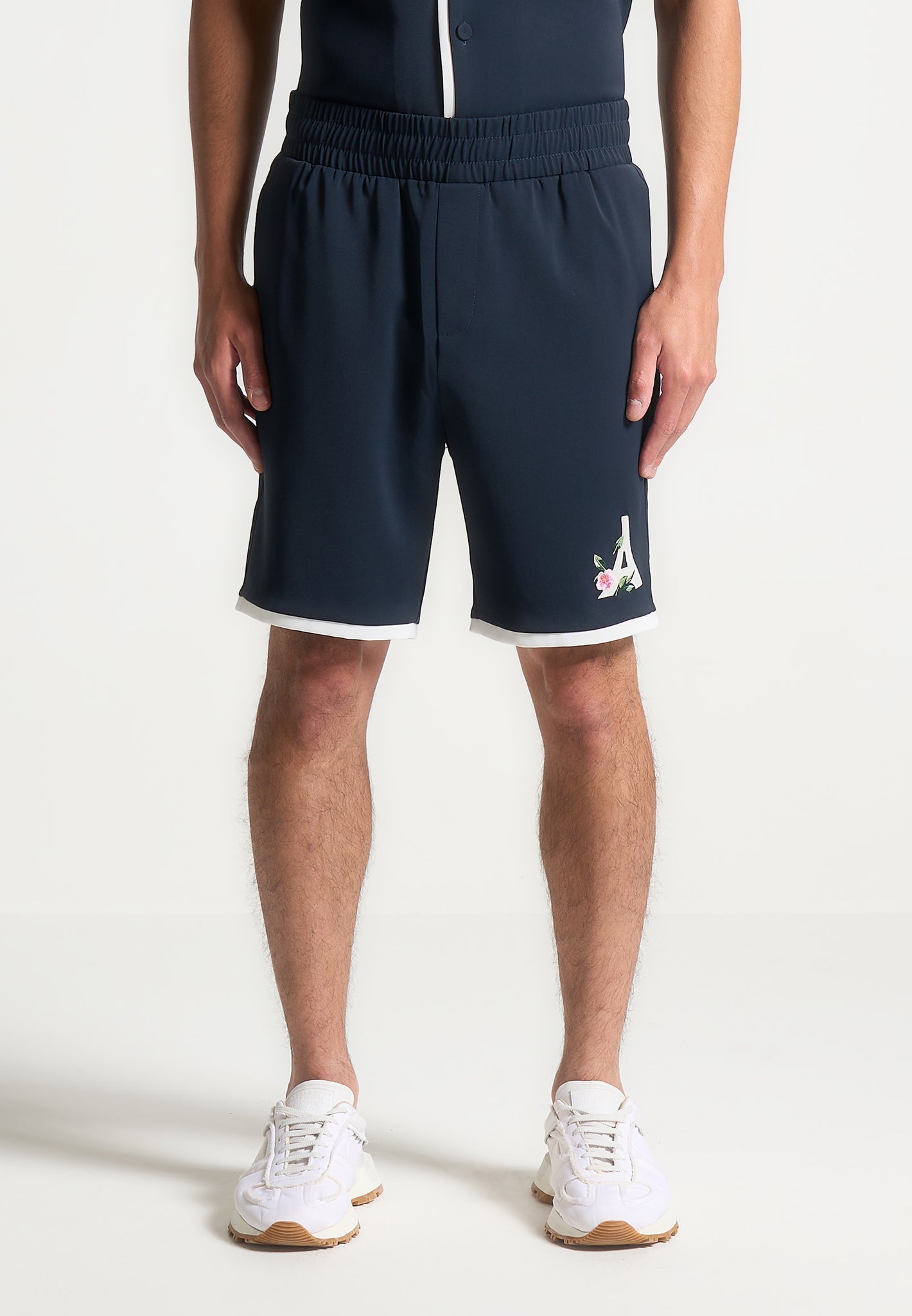 Velvet Eiffel Shorts - Navy/White