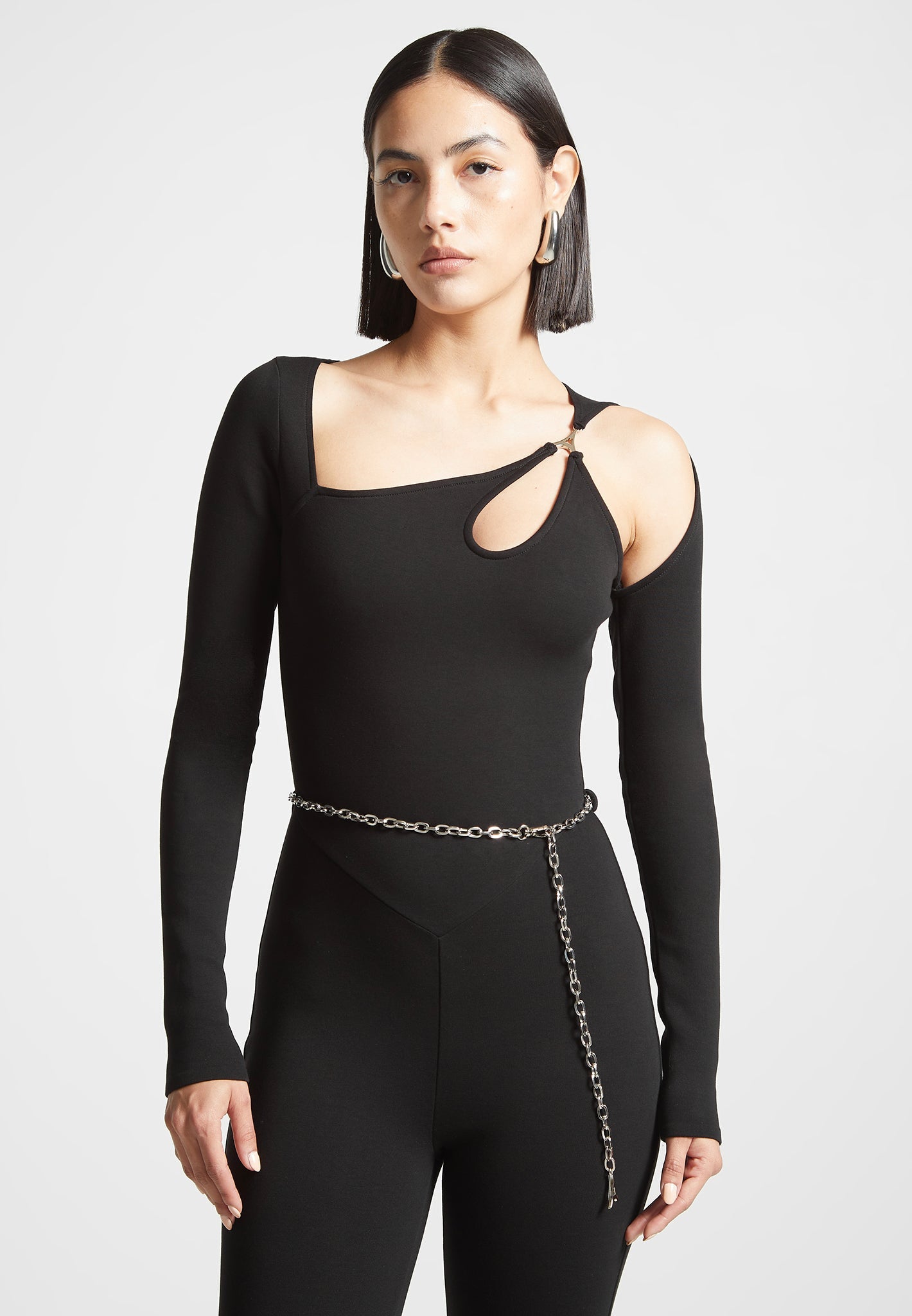 Eiffel Chain Detail Jumpsuit - Black