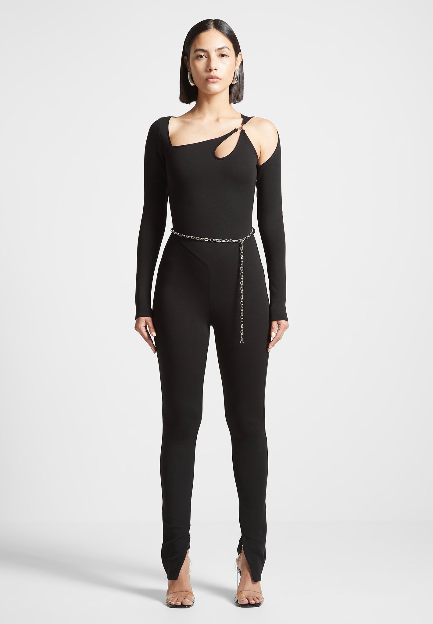 Eiffel Chain Detail Jumpsuit - Black