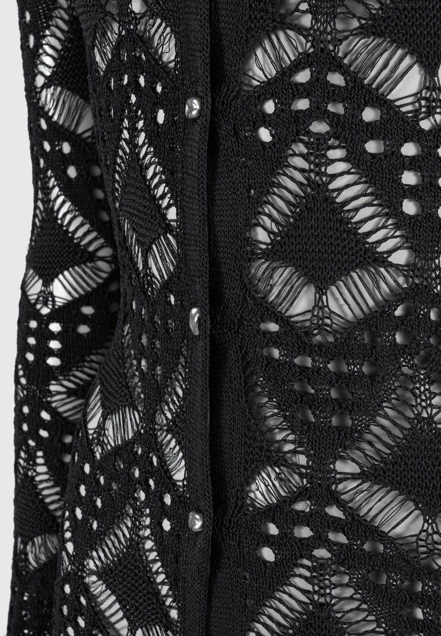 Knit Longline Cover Up Cardigan - Black