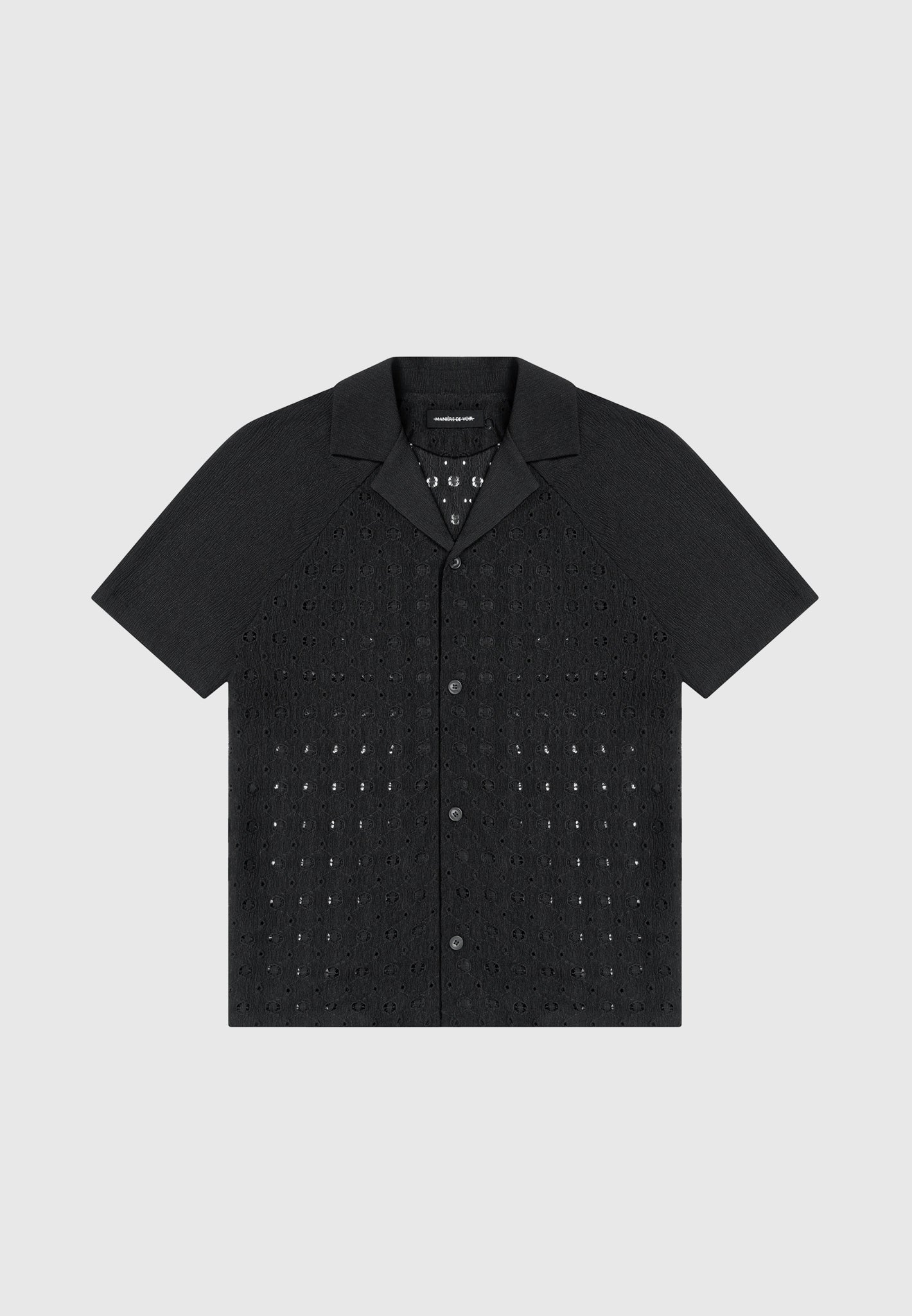 Textured Raglan Shirt - Black